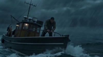 نمونهٔ 惊涛骇浪中的海怪袭击：船只被拖入深渊