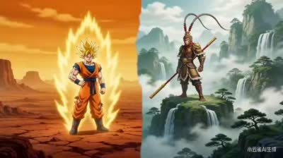 跨次元双悟空巅峰对决：日漫VS神话画风碰撞