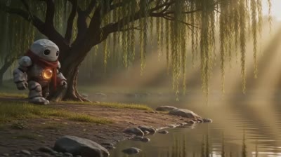 黑暗奇幻魔像与精灵：15秒电影级动画序列